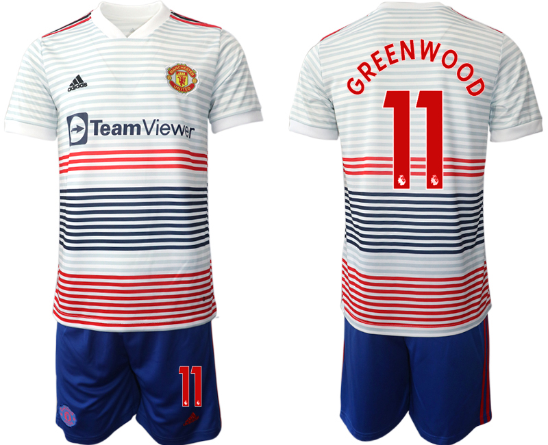 Men 2022-2023 Club Manchester United away white #11 Adidas Soccer Jersey